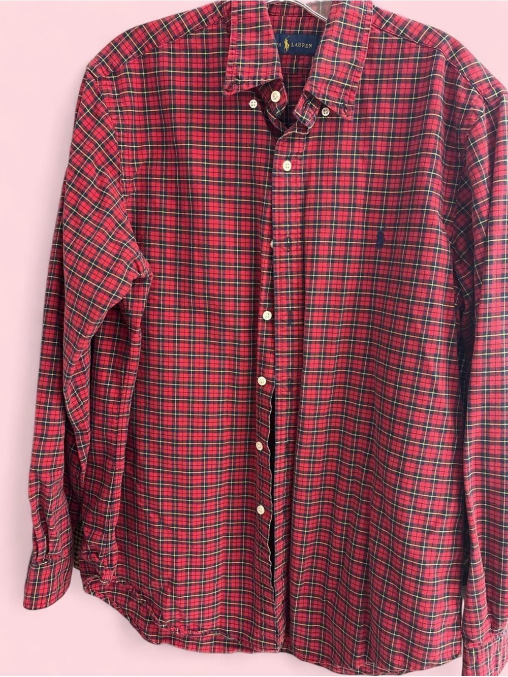 Ralph Lauren Red & Green Plaid Button-Down Shirt